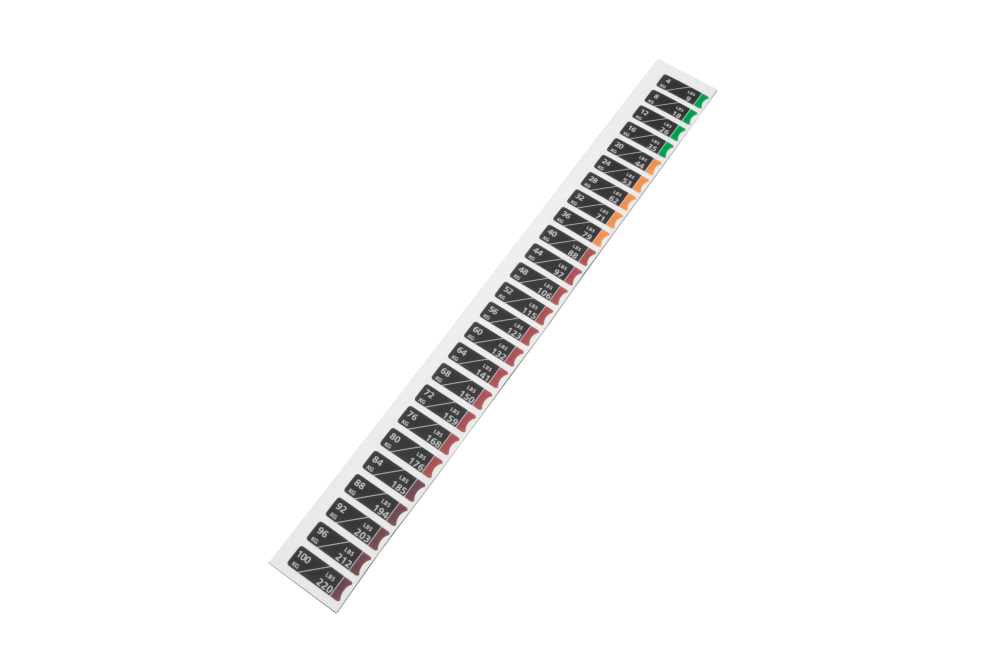 Newton Fitness BLK Gewichte Aufkleber 4 bis 100 kg
