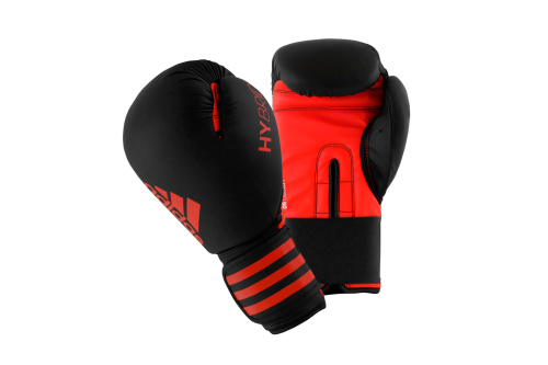 Adidas Hybrid 50 Gants de Boxe Noir/Rouge 8oz